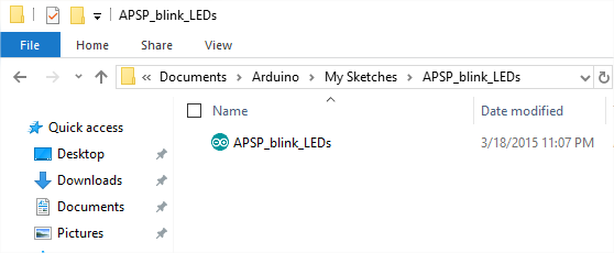 Open an existing Arduino file